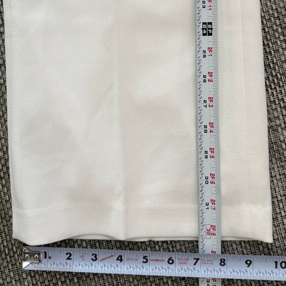 AQUA BLOOMINGDALES NWOT Twill Porkchop Pocket Hi-Rise Wide Leg Trousers S Ivory - Picture 9 of 9